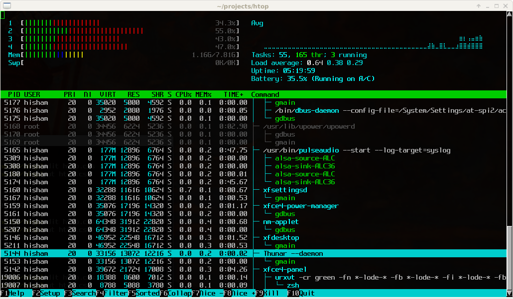 htop screenshot